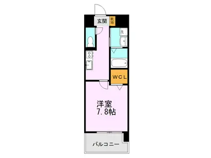 PRENDRE大津(1K/1階)の間取り写真