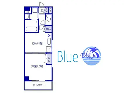 オークヒルズ壱番館(1DK/2階)の間取り写真