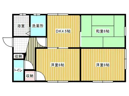 ホワイトハイツ深堀(3DK/1階)の間取り写真