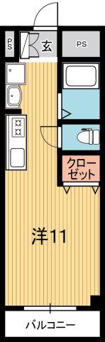 フィットハイム日の出(ワンルーム/4階)の間取り写真