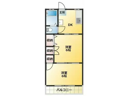 文原ビル(2DK/3階)の間取り写真