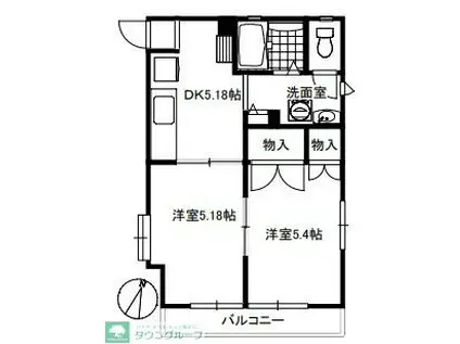 プチメゾン(2DK/2階)の間取り写真