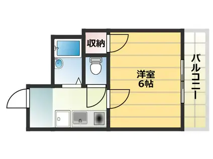 シャトレ淡路(1K/2階)の間取り写真