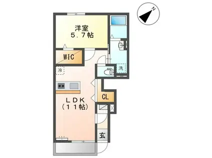 LUXE QUEEN(1LDK/1階)の間取り写真