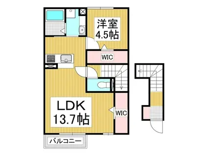 HABITATION K(1LDK/2階)の間取り写真