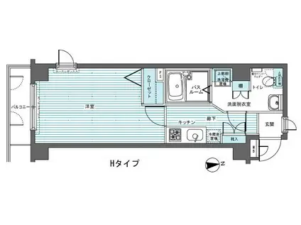 フェニックス麻布狸穴公園(1K/4階)の間取り写真