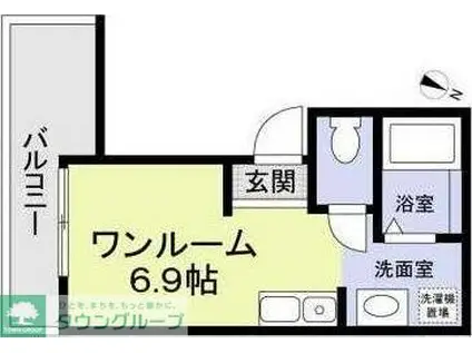 WINDFLOWER(ワンルーム/3階)の間取り写真