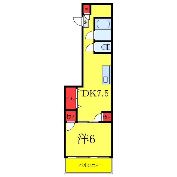 前田マンション(1DK/2階)の間取り写真