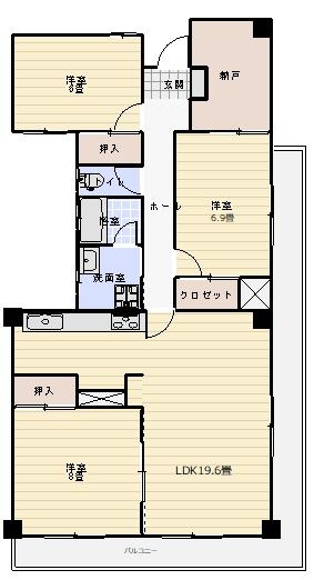紫塚メゾン(3SLDK/2階)の間取り写真