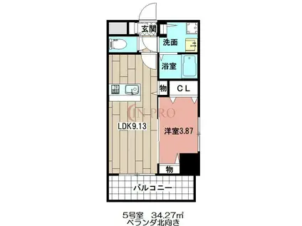 MDIグランコルディール姪の浜(1LDK/4階)の間取り写真