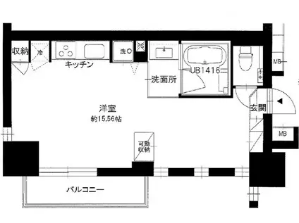 BLANC北堀江(ワンルーム/7階)の間取り写真