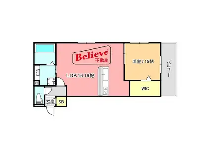 D-ROOM NEXT 諏訪野(1LDK/2階)の間取り写真