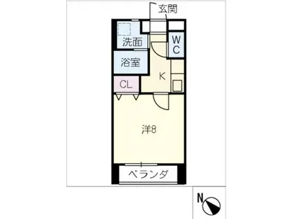 コンフォール泊(1K/1階)の間取り写真