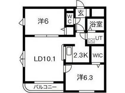 イルマーレ(2LDK/3階)の間取り写真