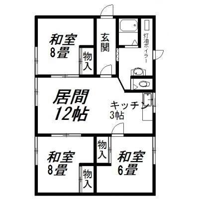近藤アパート(3LDK/2階)の間取り写真