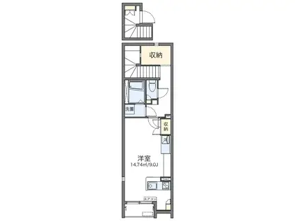 レオネクスト雷神II(ワンルーム/2階)の間取り写真