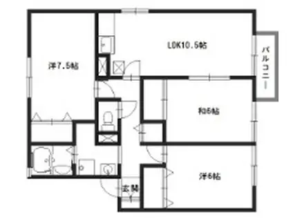 セジュール大町(3LDK/1階)の間取り写真
