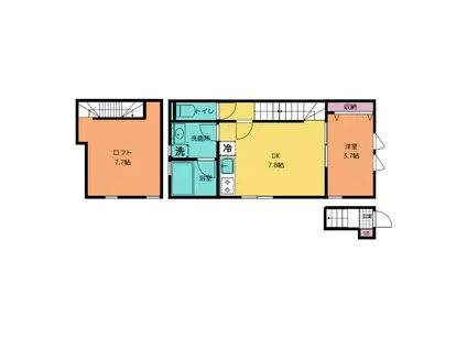 アルテール南太田(1DK/2階)の間取り写真