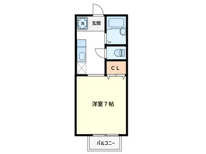 ハイツサニーコート(1K/2階)の間取り写真