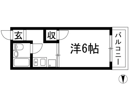 コンドミニアム美園(1K/2階)の間取り写真