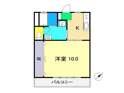 アバイド(1K/2階)の間取り写真