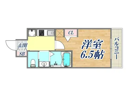 エステムコート神戸ハーバーランド前7レーベル(1K/9階)の間取り写真