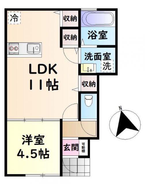 プチメゾン有井(1LDK/1階)の間取り写真
