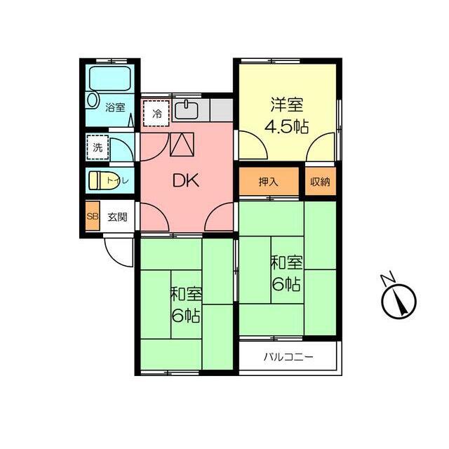 コーポ長澤(3DK/2階)の間取り写真