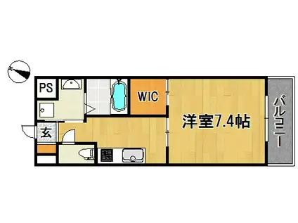 ALETTA合川(1K/2階)の間取り写真