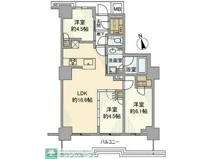 BRILLIA TOWER 聖蹟桜ヶ丘 BLOOMING RESIDE(2LDK/20階)の間取り写真