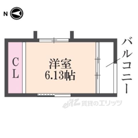 地下鉄東西線 二条駅 徒歩8分 3階建 築12年(ワンルーム/2階)の間取り写真