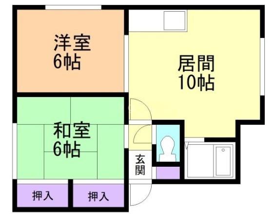 ノースハウス(2LDK/1階)の間取り写真