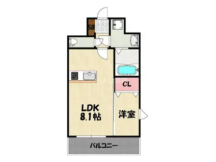 MODERN PALAZZO 美野島NEURO(1LDK/3階)の間取り写真
