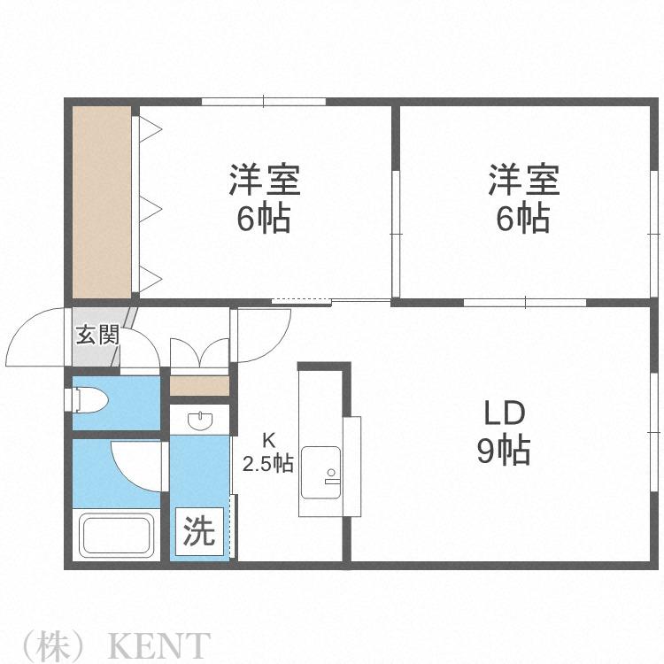 エルムイン(2LDK/2階)の間取り写真