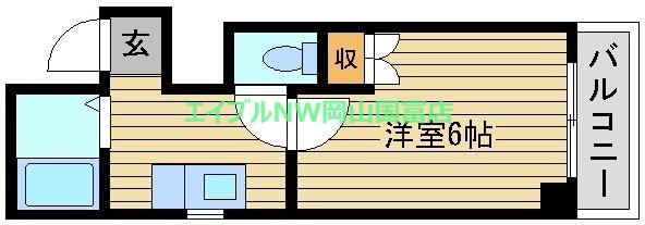 サンジェルマン中納言(1K/5階)の間取り写真