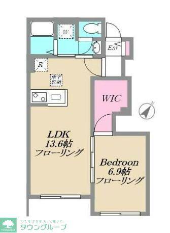 リバーサイドヴィレッジIII・IV棟(1LDK/1階)の間取り写真