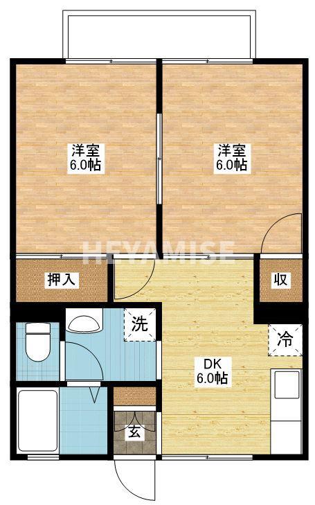 プレジール橘(2DK/1階)の間取り写真
