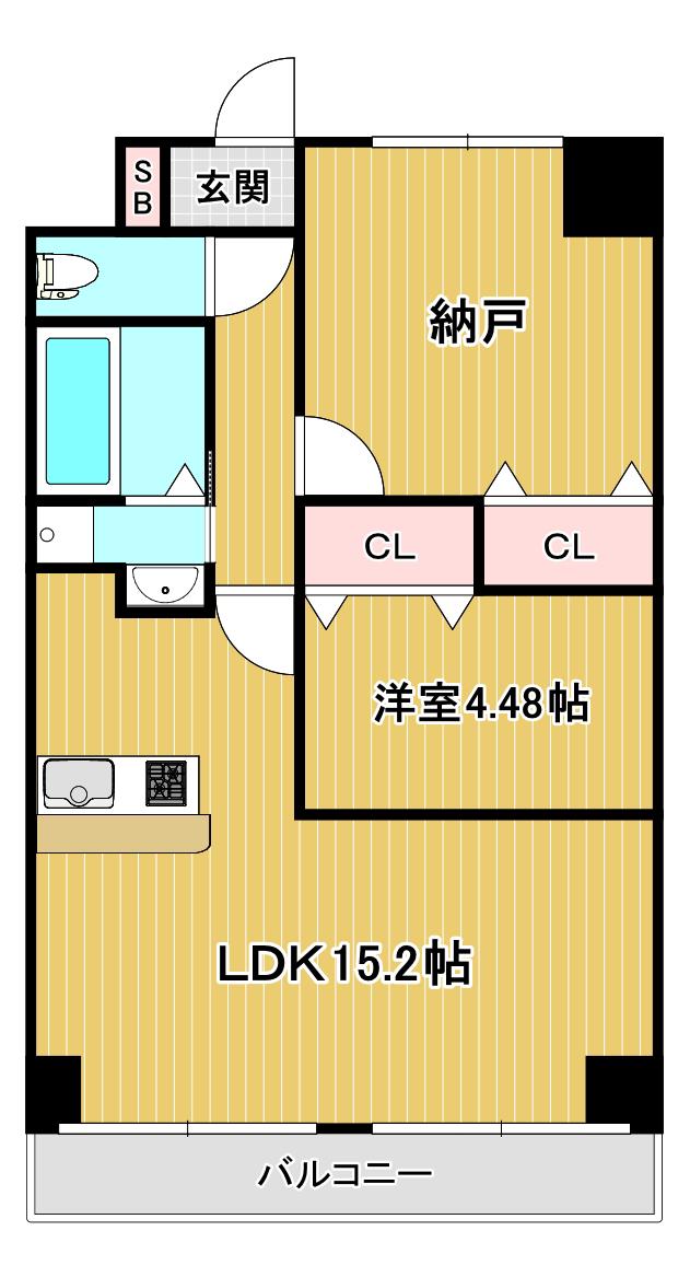 GROOVE豊中レジデンス(1SLDK/1階)の間取り写真