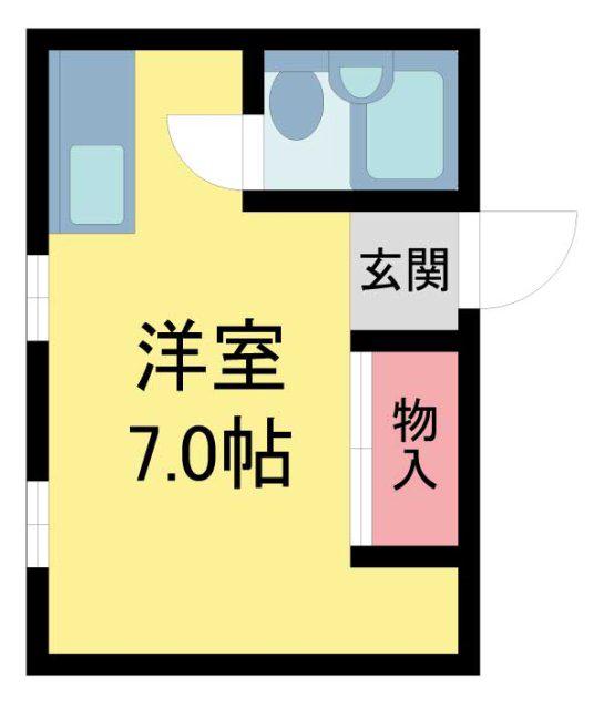カッシーナ甲子園(ワンルーム/2階)の間取り写真
