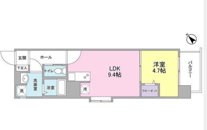 ADONIS COURT(1LDK/4階)の間取り写真