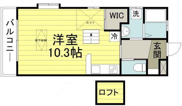 ルネス桜暮I番館(ワンルーム/1階)の間取り写真