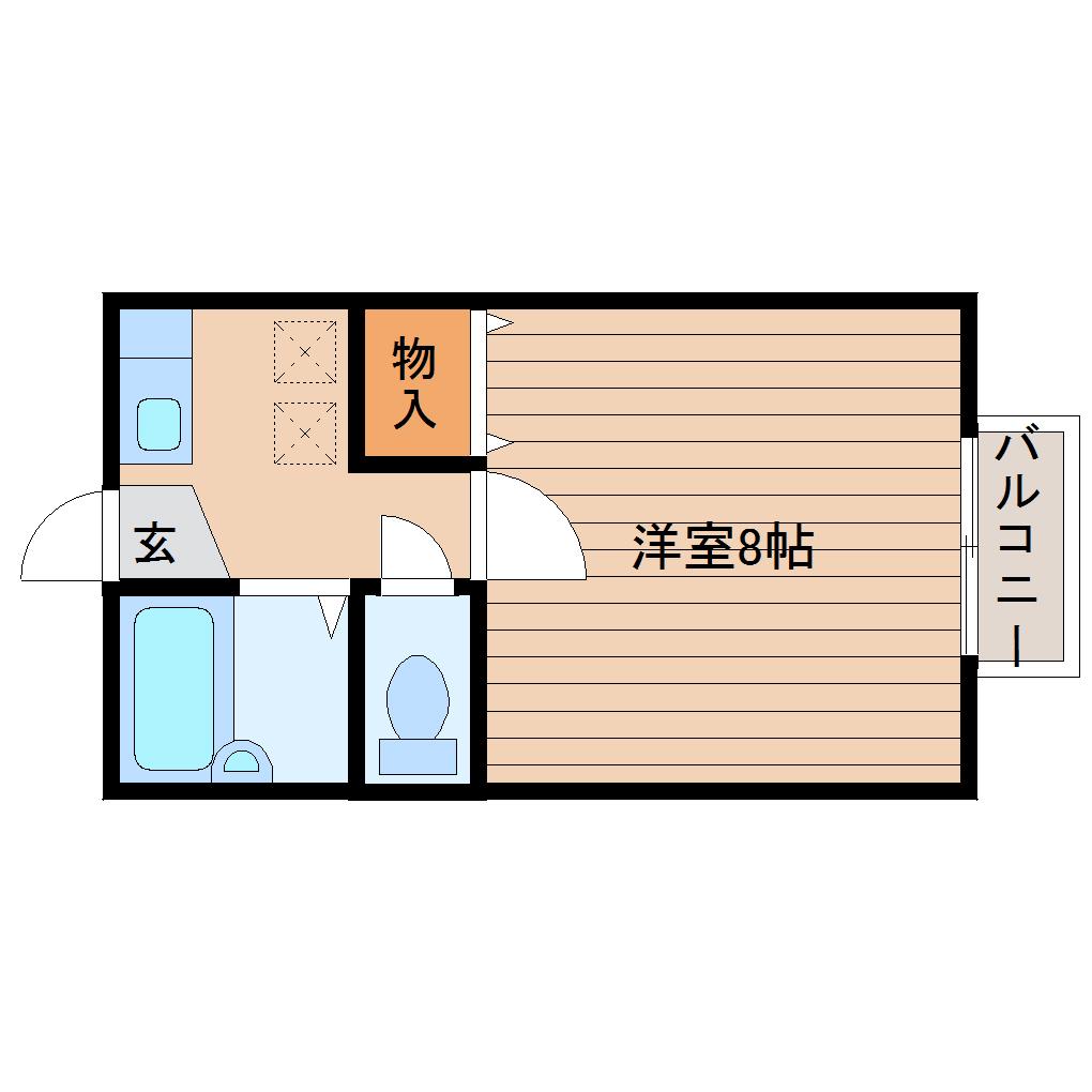 パストラル八乙女中央(1K/2階)の間取り写真