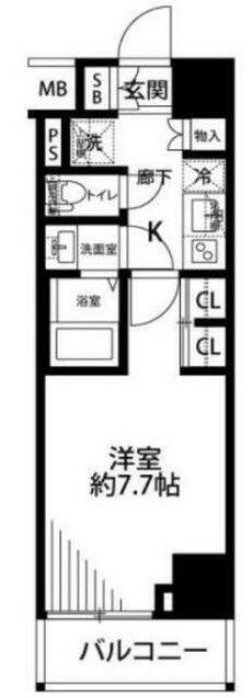 プレール・ドゥーク東陽町(ワンルーム/2階)の間取り写真
