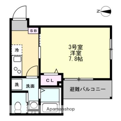 ベイルームコート川崎(1K/1階)の間取り写真
