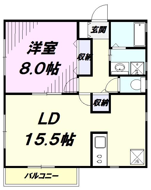 リバーサイドO(1LDK/1階)の間取り写真