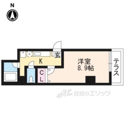 RAVENNA(1K/1階)の間取り写真