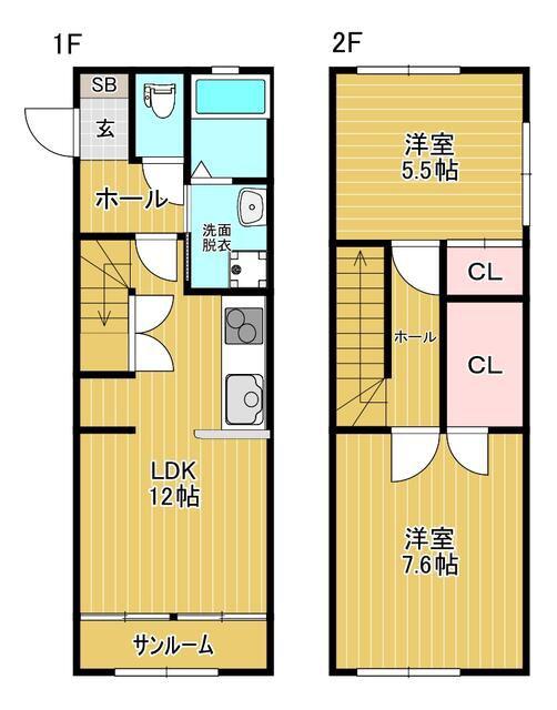 シルヴィオ(2LDK/2階)の間取り写真