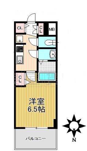 ファステートNAGOYA今池バレンシア(1K/3階)の間取り写真