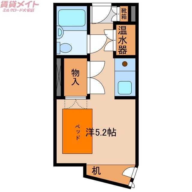 プロミネントDAIAN(ワンルーム/2階)の間取り写真