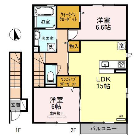 東山ヒルズIII(2LDK/2階)の間取り写真